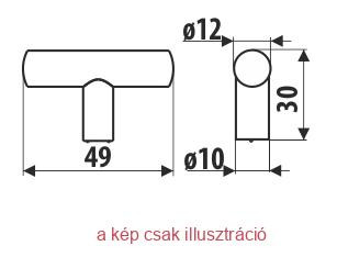 Gomb fogantyú Gamet GS10-L36 Fekete