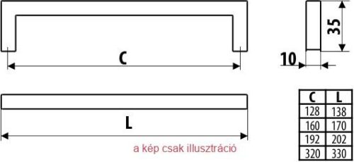 GAMET UU86 Fogantyú 320mm G3S sárgaréz
