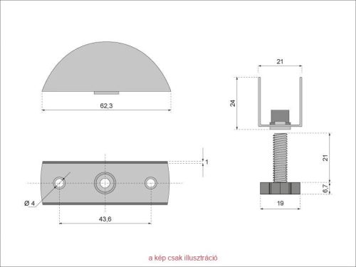 ATM Színtez? 62x24-18mm szürke fém     12851