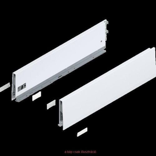 BLUM MERIVOBOX káva, magassága K (129 mm), NH=400 mm, jobb+bal fehér