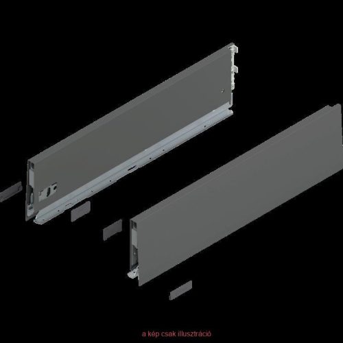 BLUM MERIVOBOX káva, magassága K (129 mm), NH=600 mm, jobb+bal orion szürke