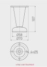 Fémbútorláb 107mm alu NM-BD-780-M5