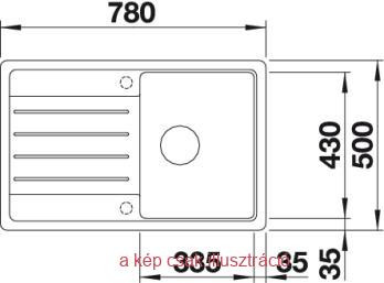 Gránit mosogató Blanco Legra 45S SG vulkán szürke DN