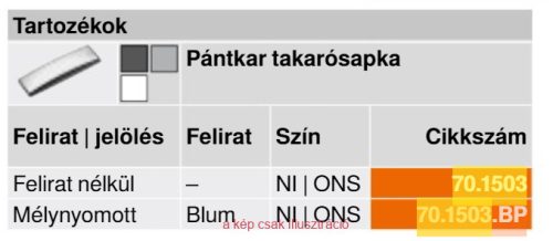 70.4503.BP NI BLUM  Pántkar takarósapka, mélynyomott nikkel
