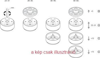 Bútortalp magasság állítással 23-33mm fekete 312