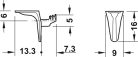 Polctartó 5mm 2db ék orral nikkel 75kg