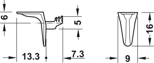 Polctartó 5mm 2db ék orral nikkel 75kg