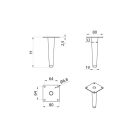 Fémbútorláb DN-709 P2 150mm fekete 40598