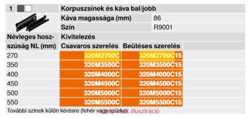 BLUM Metabox fémoldalas fióksín 450mm fehér 320M4500C15